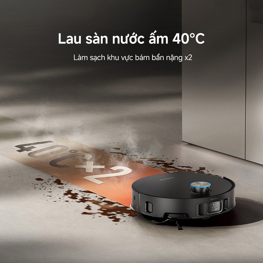 Robot hút bụi lau nhà Dreame X50 Pro Ultra lau sàn bằng nước ấm