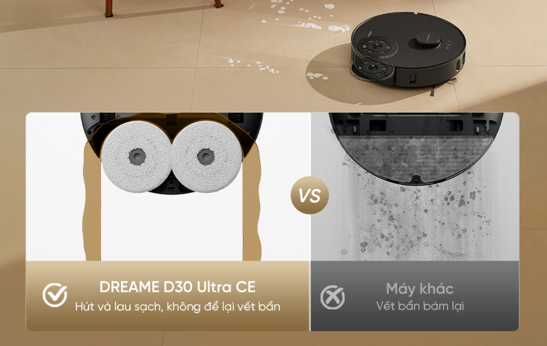 Dreame D30 Ultra CE công nghệ lau sàn